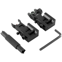 optical fiber low profile flip iron sight flip design spring loaded button sight anti rust aluminum sight