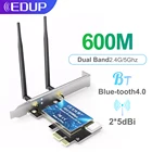 Сетевая карта EDUP 2,4 Мбитс, Wi-Fi 802,11G5 ГГц, Двухдиапазонная PCIE, беспроводная сетевая карта с Bluetooth, PCI-E LAN Карта, адаптер acbgn для компьютера