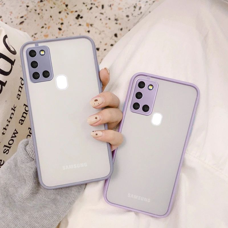 Matte Hard Clear Case Cover For Samsung A51 A50 A71 A70 A32 A42 A52 A72 A21S S22 Ultra S21 Plus S20 FE S10E M53 M52 A13 A53 A33