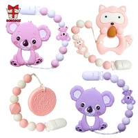 bobo box koala silicone beads baby teether bracelet food grade chews nurse gift toys teething necklace pacifier