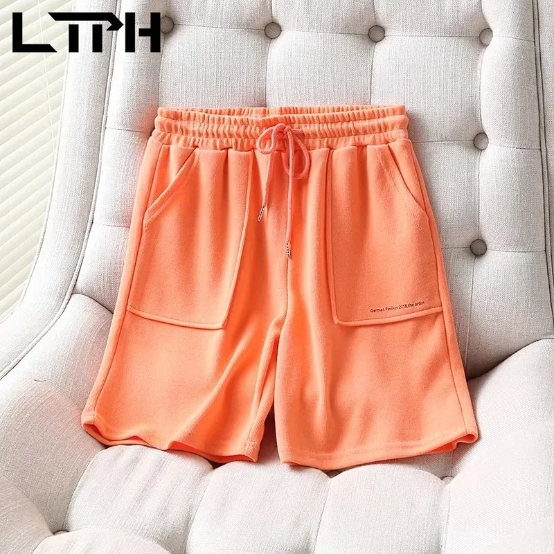 

LTPH ins gym clothing shorts Women High Waist drawstring sweatpants casual loose Sports joggers straight pant 2021 Summer New