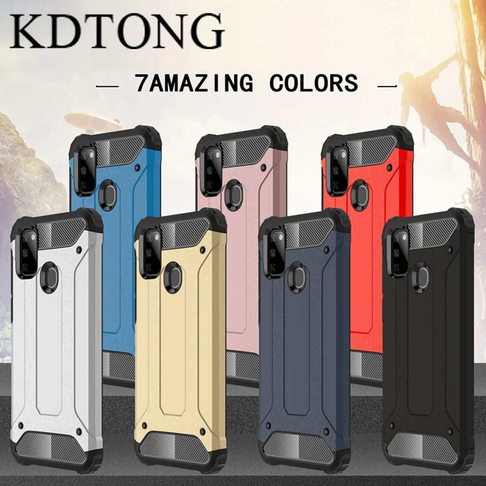 

KDTONG Case For Samsung Galaxy M30S A10S A20S A20E Case Fashion Soft Silicone + Hard PC Military Anti-fall Cover Capa Fundas