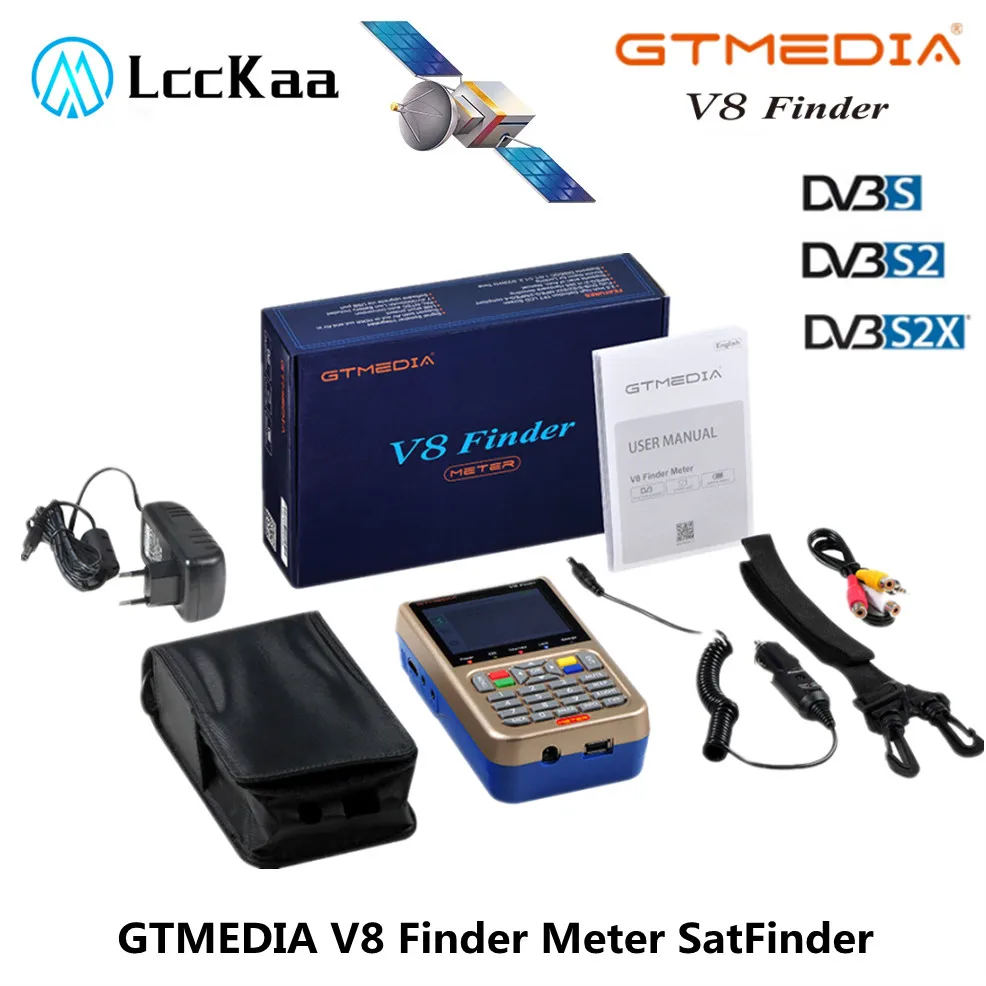 

GTMEDIA V8 Finder Meter SatFinder Digital Satellite Finder DVB S/S2/S2X HD 1080P TV Signal Receiver Sat Decoder Location Finder