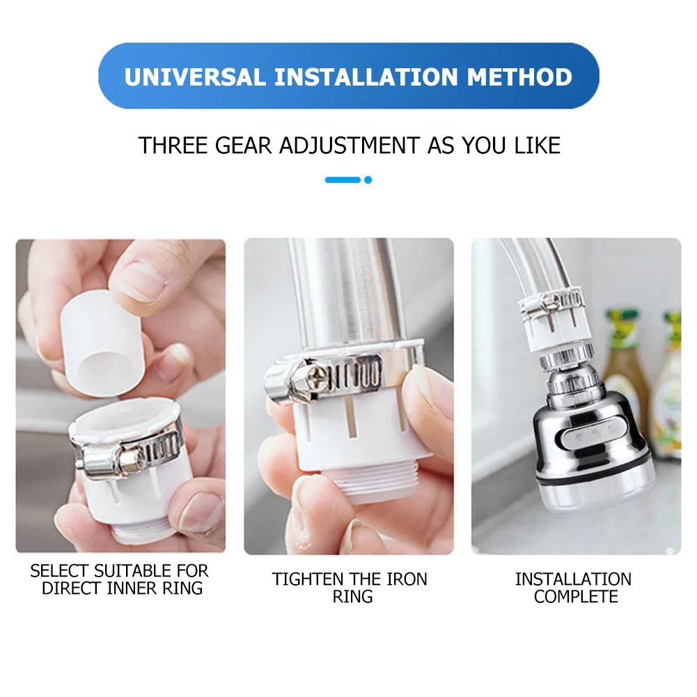 

Adjustable Flexible Faucet Sprayer Stainless Steel 360 Rotatable Faucet Filter Sprayer Water Tap Shower Faucet Extender Nozzle