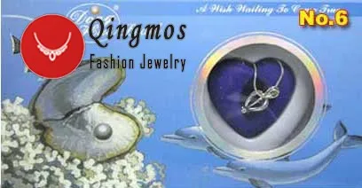 Qingmos Wish жемчужное ожерелье в одной коробке с подвеской в виде сердца для женщин, натуральная устричная жемчужная подвеска в форме сердца, колье в коробке 3621 - Окраска металла: Sea Shell