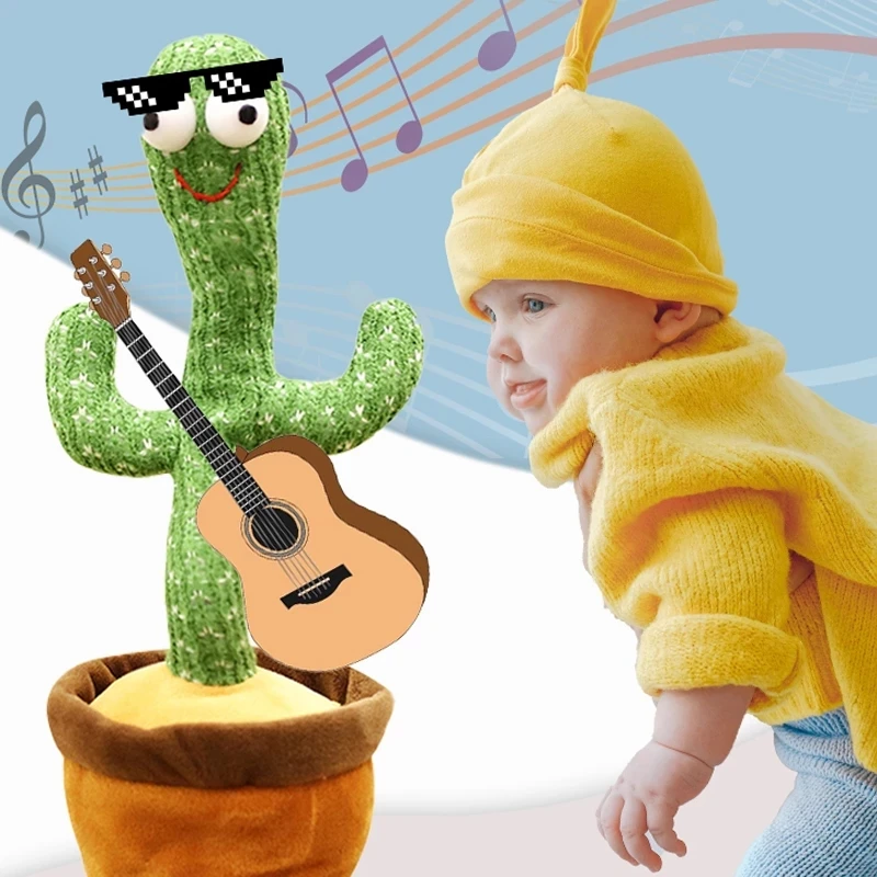 Dancing Cactus Toys Electron Plush Toy Soft Plush Doll Babies Cactus Sing Dance Speak Voice Interactive Bled Stark Toy For Kid