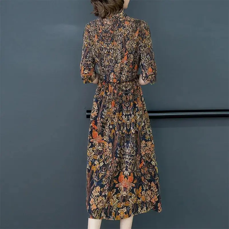 

Fragmentary Flower Lady Silk Fragrant Cloud Gauze Mulberry Silk Mother Dress Women's Spring And Summer 2021 Foreign Style