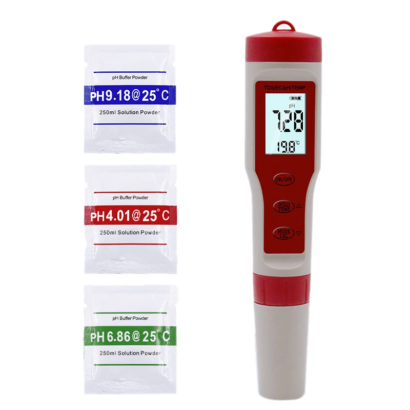 Water PH Tester 4 in 1 Function TDS EC Temp Digital Quality Monitor Meter Test Pen |
