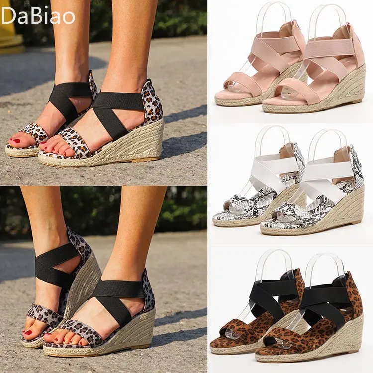 

Leopard Sandals Wedges Zapatos Mujer 2021 Women Shoes Summer Zapatillas Mujer Casa Beach Slippers