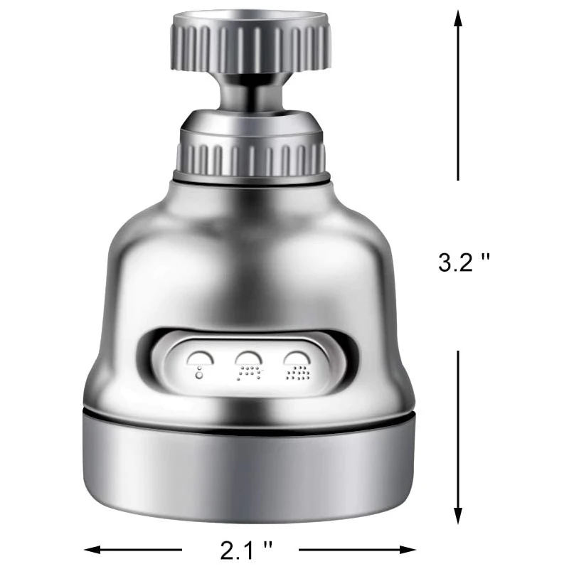 

Zhangji 3 Modes Faucet Aerator 360 Degree Rotating Flexible WaterSaving High Pressure Filter Adapter Sprayer Kitchen Accessories