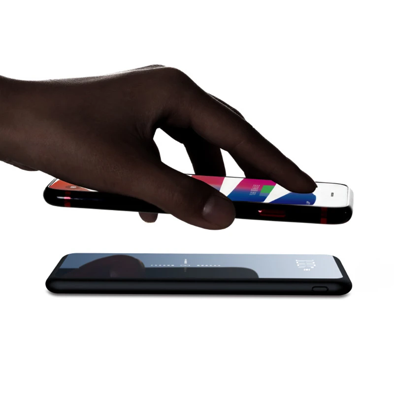 Быстрое беспроводное зарядное устройство Qi внешний аккумулятор на 10000 мАч