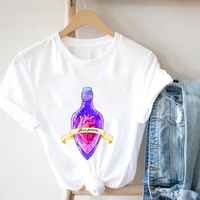 women fashion t shirt y2k aesthetic cute stranger thing rainbow vintage t shirt love potion abstract colorful painted t shirt
