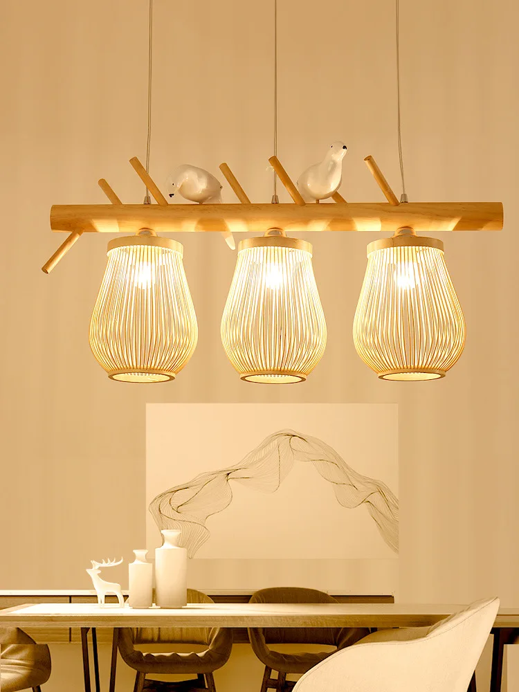 Декоративные Nordic подвесной светильник бамбуковая Подвесная лампа обеденный