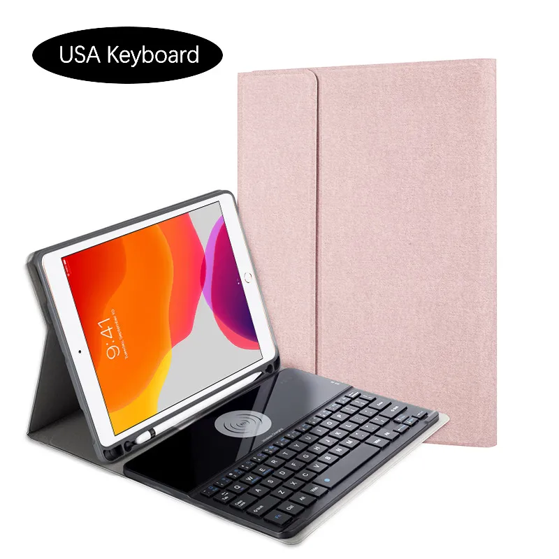 Для iPad 10," чехол Съемная Беспроводная зарядка США Bluetooth клавиатура кожаный чехол для iPad 7th 10,2 Чехол держатель ручки