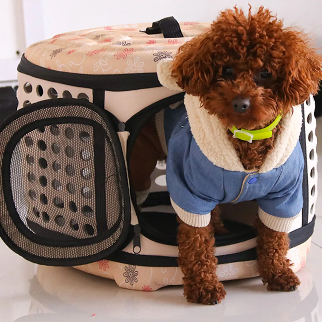 Переноска для домашних животных складная сумка тоут с боковыми ручками