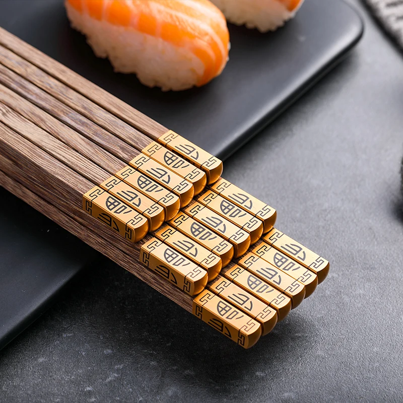 

10 пар в комплекте; Палочки дозирующая детская ложка для многоразовые деревянные бамбуковые в китайском и японском стиле рубить палки Еда па...