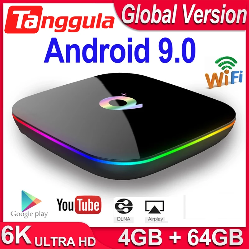 Приставка Смарт-ТВ Q Plus Android 2 4 + 32/64 ГБ ядра ГГц Wi-Fi | Электроника