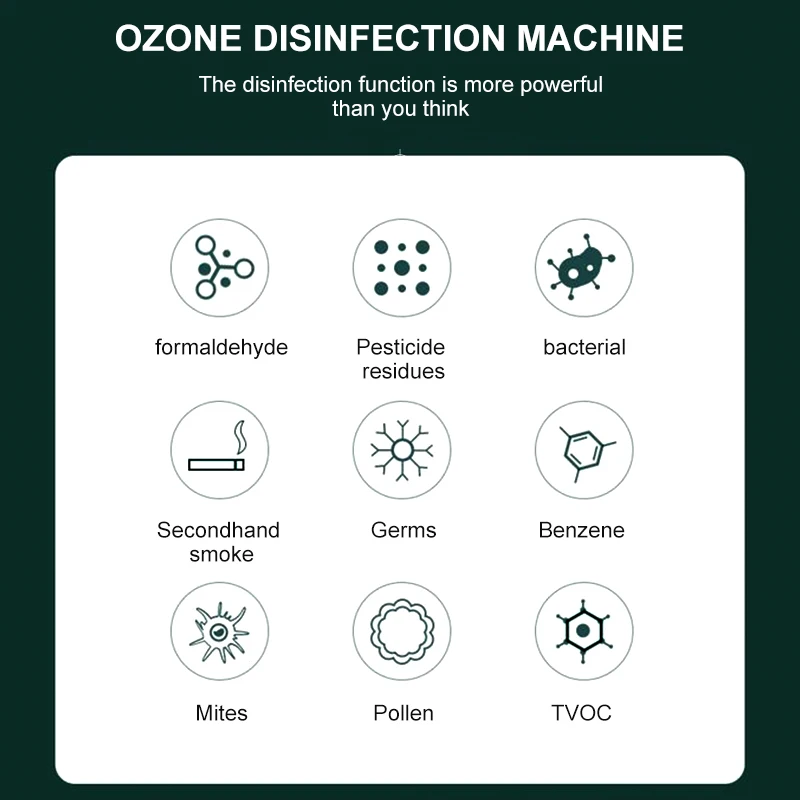 

220V Ozone Generator Air Purifier Cleaner True HEPA Filters For Home 10g/h Ozone Machine Remove Odor Formaldehyde Time Switch