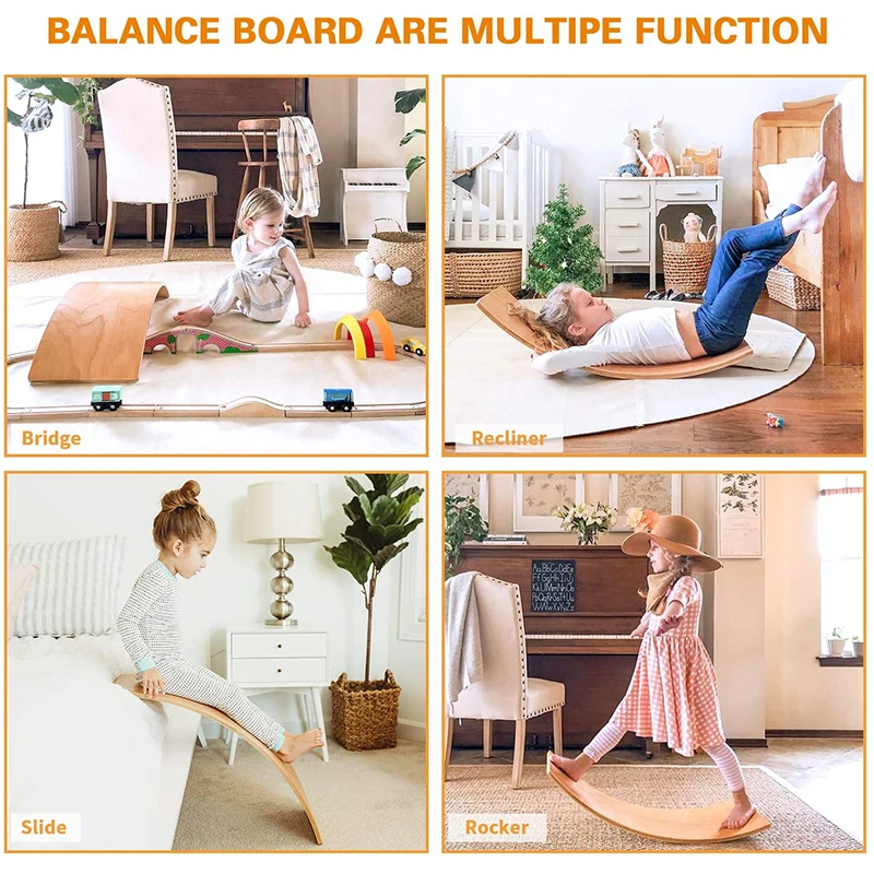 Доска для занятий йогой и фитнесом с изогнутыми качели деревянная доска