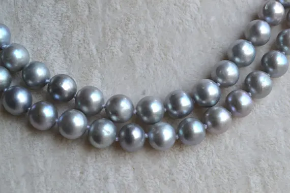 Comprar Collar De Perlas Grises Para Mujer, 2 Filas, Perlas Auténticas De Agua Dulce, Joyería De Moda Para Cumpleaños Y Boda, Regalo Para Mujer Encantador