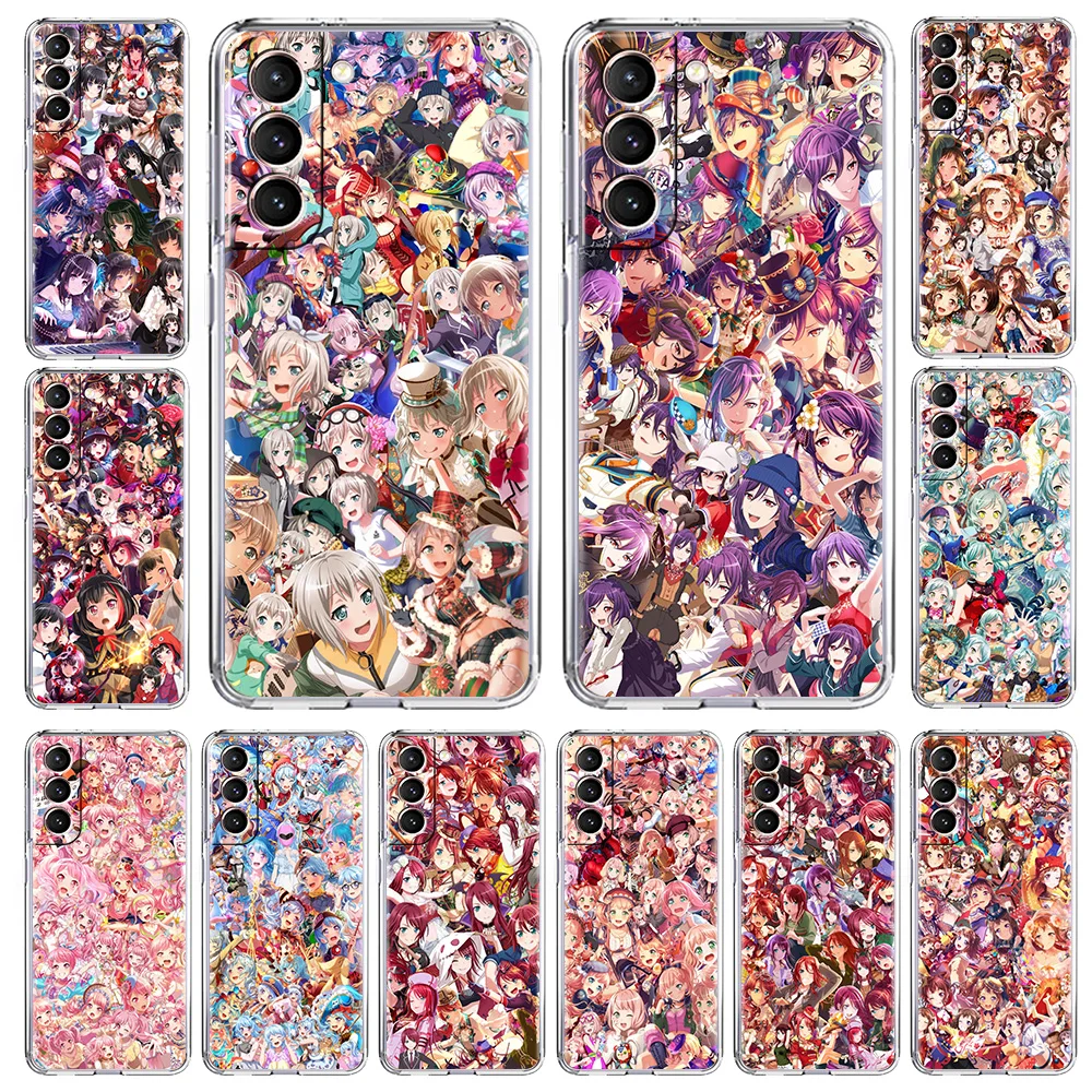 

BanG Dream Anime Sexy Girl Phone Case For Samsung Galaxy S20 FE S21 S10 S10E Note 20 Ultra 10 Lite Plus M31 Silicone Clear Cover