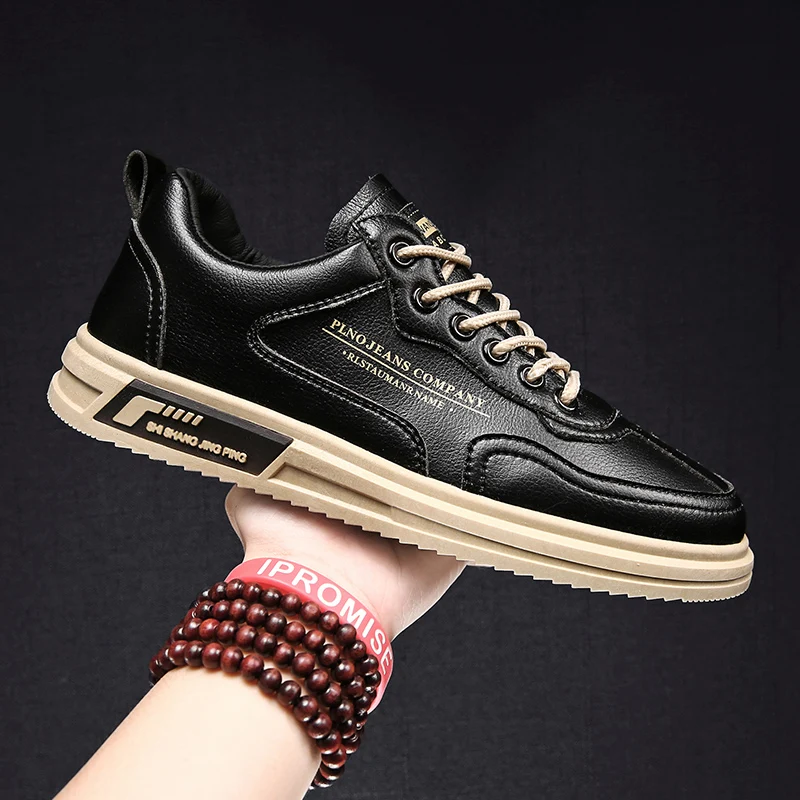 

Кроссовки мужские из ПУ кожи, мягкая резина, плоская подошва, Повседневная Вулканизированная подошва, белые, лето 2020