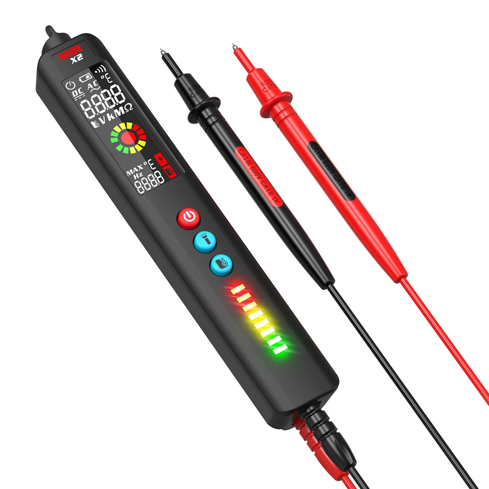 

BSIDE Multimeter X2 Infrared Thermometer Flashlight Smart Voltage Detector LCD 3 Modes Non Contact Live Wire Tester