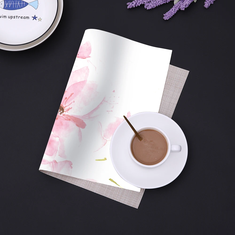 

painting Heat-Resistant Placemats Stain Resistant Anti-Skid Washable PVC/Polyeste Table Mats Woven Vinyl Placemats, Set of 4 PCS