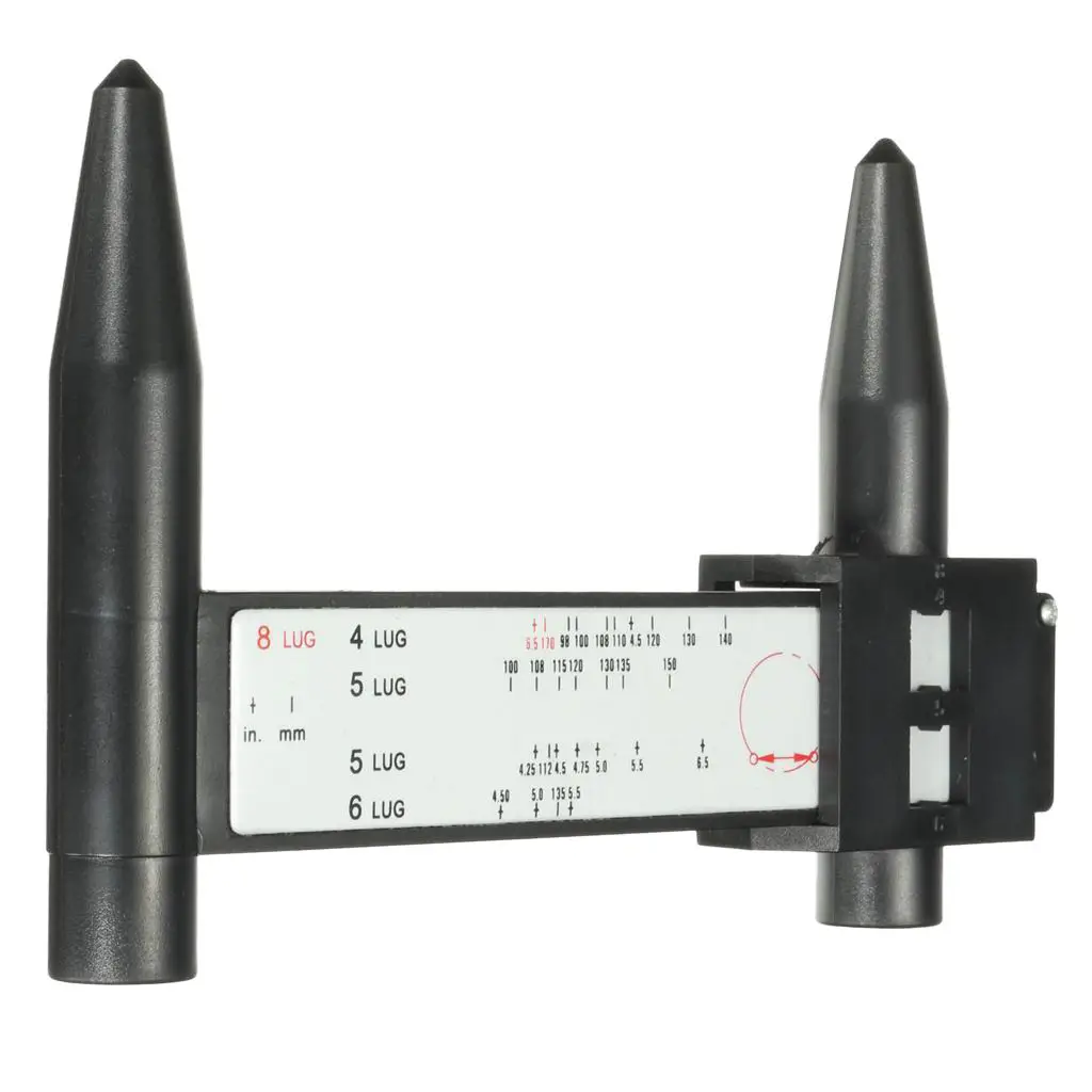 

4 5 6 8 Lug Wheel Bolts, Rim Ruler, Plastic Measuring Tool, Aftermarket Part