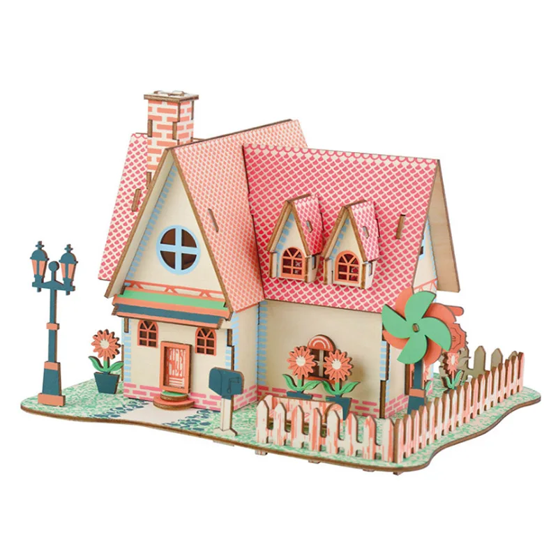 children diy puzzle toy house 3d jigsaw sailing boat kids gift games assemble wood building ferry model wooden toys ship free global shipping