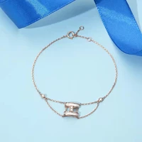 real diamonds 18k rose gold bracelets chain bracelets trendy engagement jewelry letter bracelet