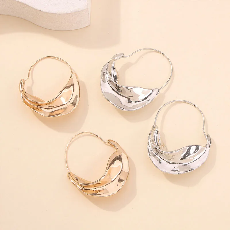

New Style 2021 Wholesale smooth Exquisite Big Circle Hoop Earrings for Women Girl Wedding Party Stainless Steel Jewelry