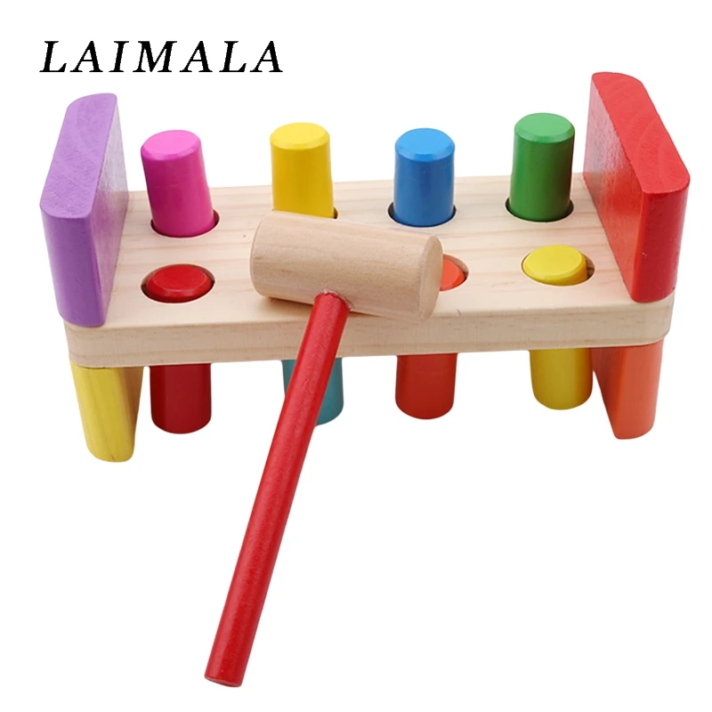

Wooden Pounding Bench With Hammer Kids Preschool Toys Multifunctional Tool Maintenance Box Baby Nut Combination Noise Maker
