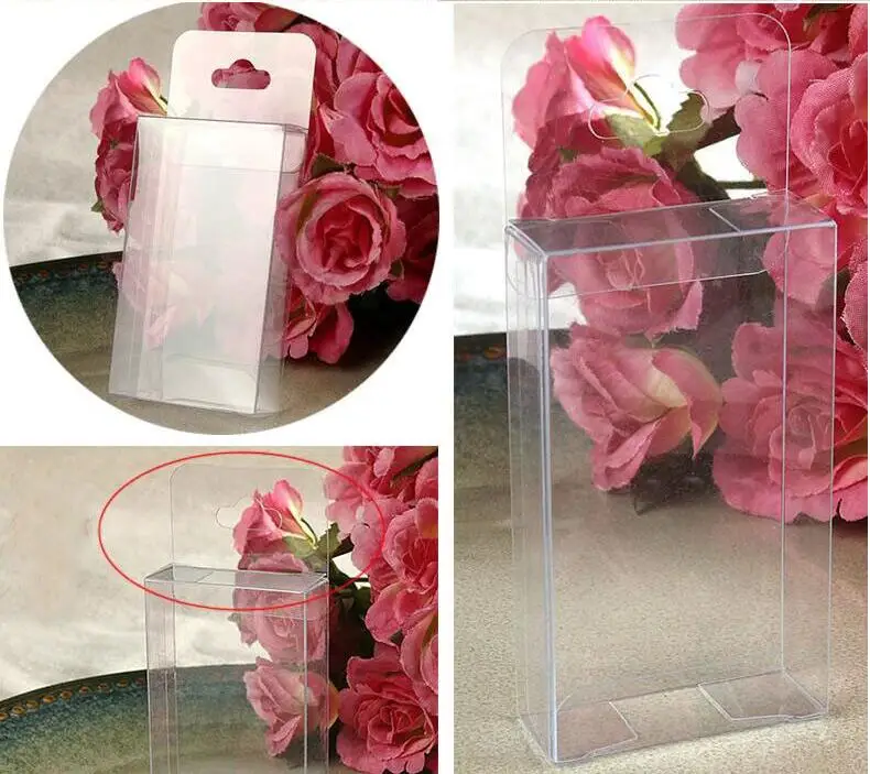 

Clear PVC Favor Boxes Paper Chocolate Boxes Party Gifts Packaging Box Wedding Party Favor Transparent Package Boxes With Hook