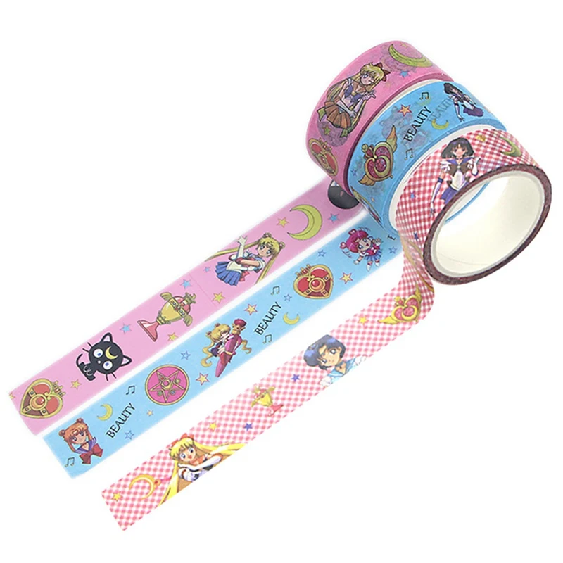 Клейкая клейкая лента Сейлор Мун для скрапбукинга в ассортименте|Офисный скотч| |