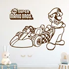 Мультяшные виниловые наклейки на стену в стиле Super Mario для детей, декор для гостиной, спальни, ПВХ наклейки на стену