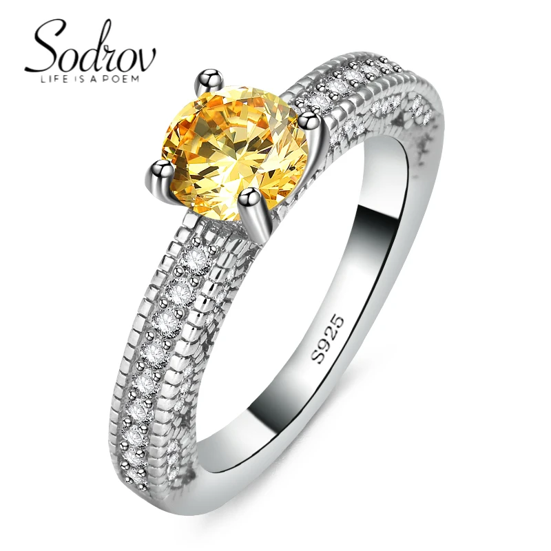 

Jewelry for Women 2021 Trend Ring with Yellow Stone Gift for Girls for Wife Wedding Couple Rings for Women Gift