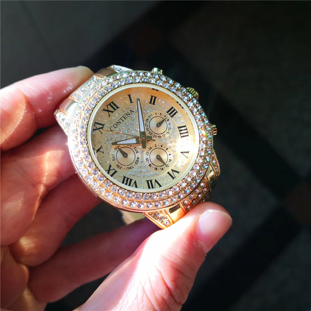 Reloj Mujer, новинка, золотые, серебряные, розовые, золотые, Известный Топ бренд, Роскошные, Contena, женские Стразы, полностью бриллианты, женские часы под платье