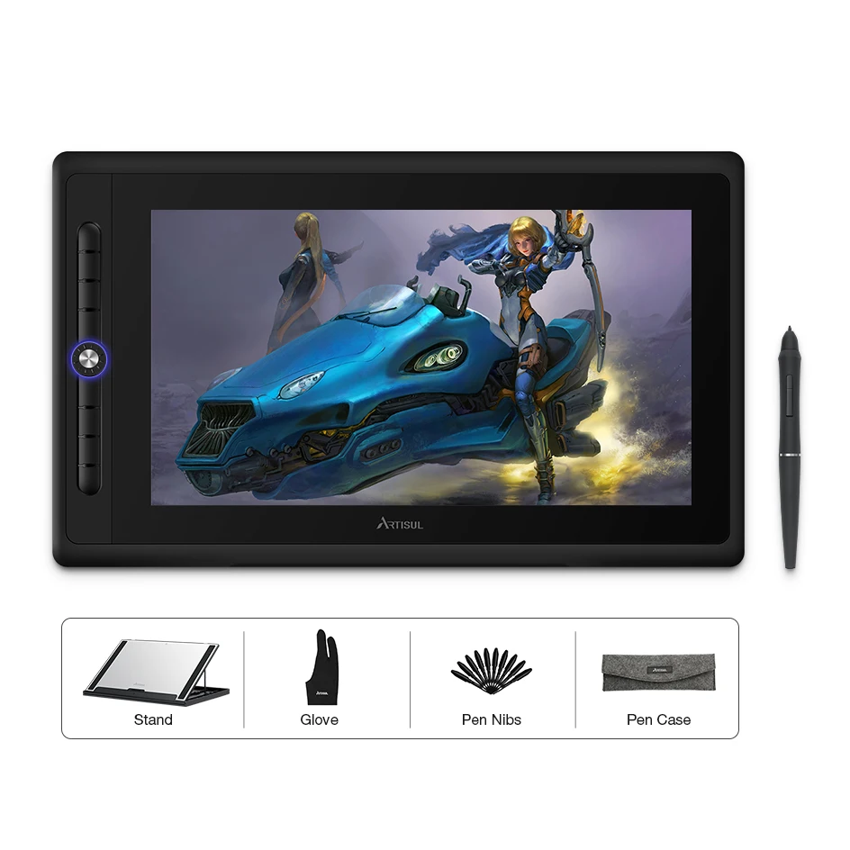 Artisul D16 PRO 15,6 дюймовый графический планшет цифровая ручка для рисования планшет монитор с ярлыками клавиш и циферблатом