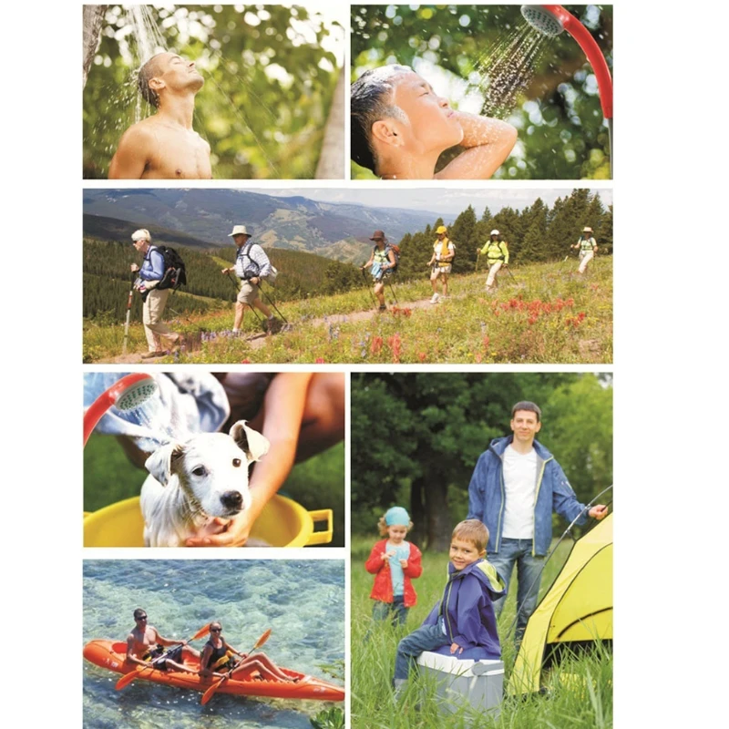 

Portable Outdoor Shower Pump Waterproof Multi-purpose Car Camping Shower Head T3LD
