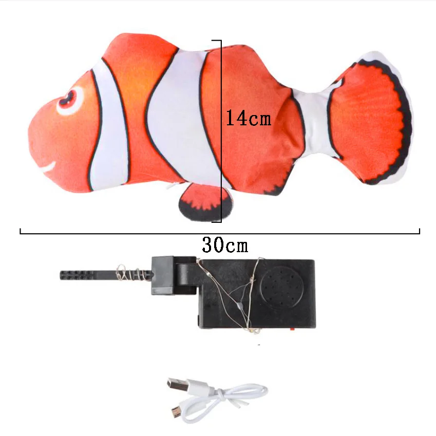 

30cmLED Luminous Fish Plush Cat Toy USB Charging Pet Cat Accessories Interactive Hopping Kitty Supplies Interesting Products