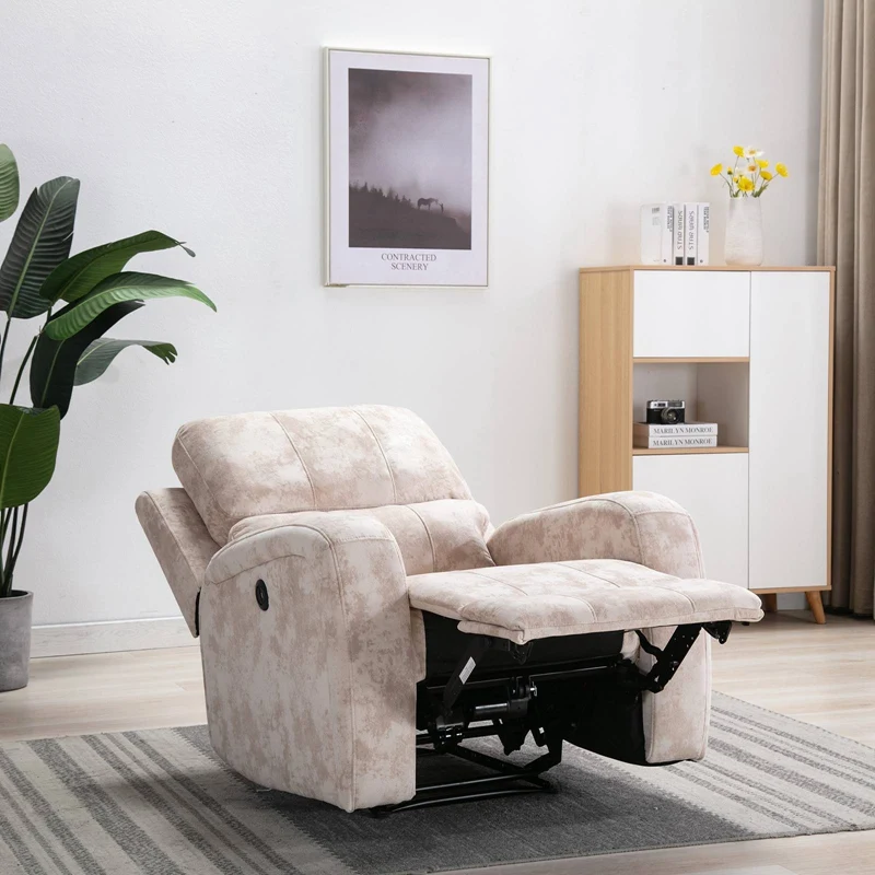 

Power Recliner Chair Port-Overstuffed Home Theater Seating-Single Sofa For Living Room And Bedroom With USB Charge