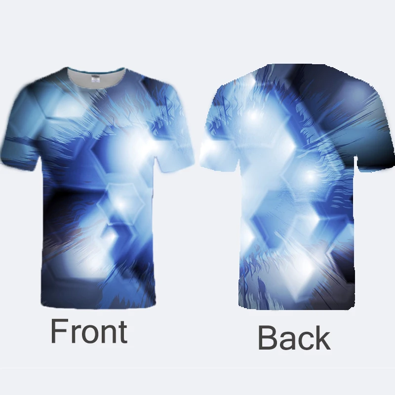 

Summer Youth Blue Youth Impact Simple 3D Cloud Technology Short Sleeve Men's Tops Sports Running Shirt