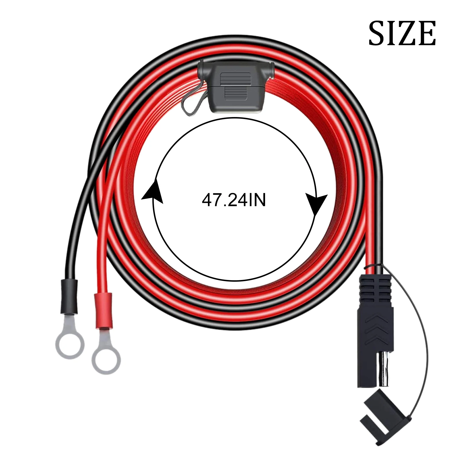 

Hot 16AWG 4FT 6FT 10FT 12V Ring Terminal SAE To O Ring Connecters Extension Cord Cable Connector For Battery Charger/Maintainer