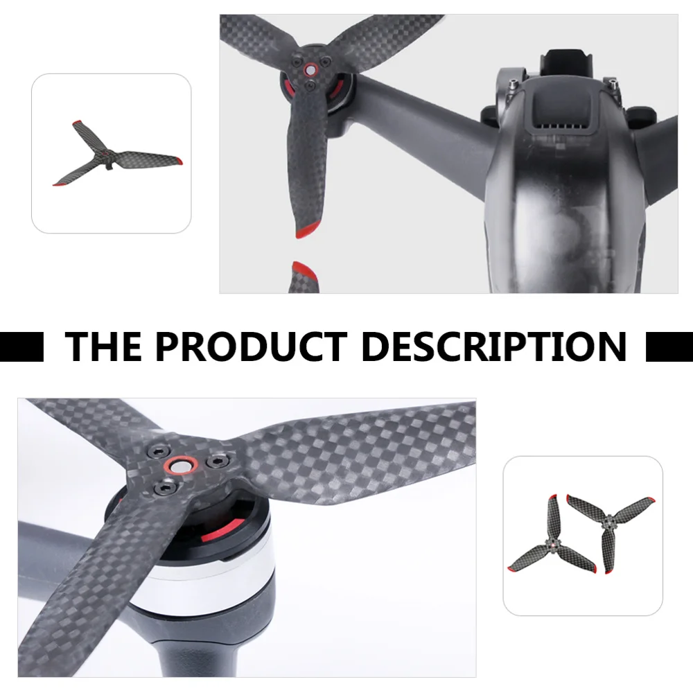 

2 Pairs Practical Drone Three-blades Propeller Replacement Propeller Blades