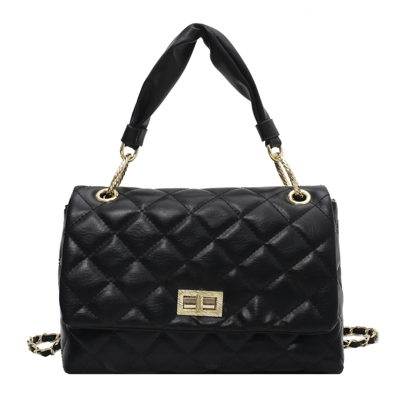 

Lattice Square Tote bag 2021 Fashion New High quality PU Leather Women's Designer Handbag Large Chain Shoulder Messenger Bag
