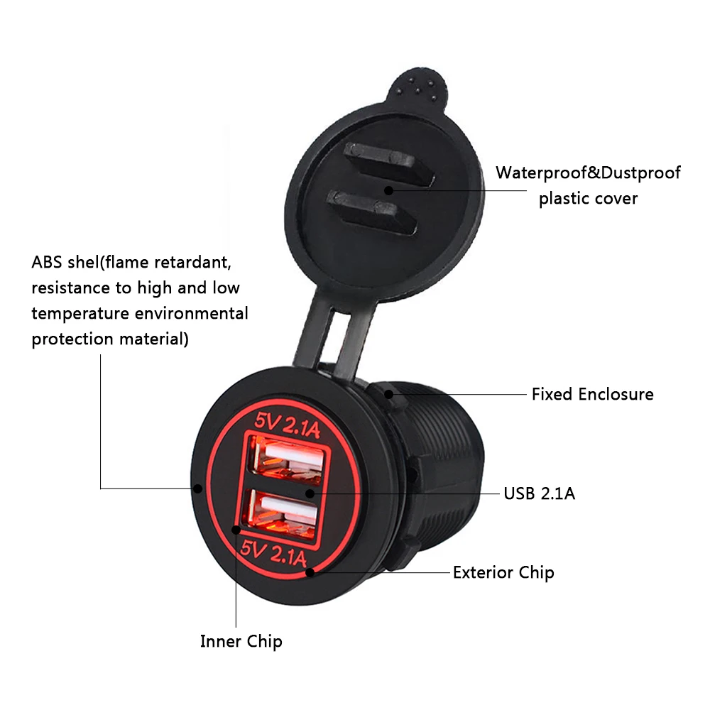 Автомобильный прикуриватель с двумя USB портами адаптер для зарядного устройства