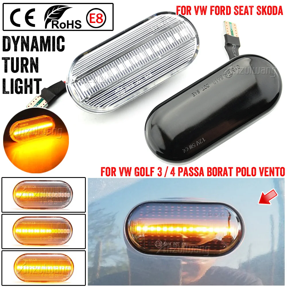 

Led Dynamic Side Marker Turn Signal Light Sequential Blinker Light For VW Golf 3 4 MK3 MK4 Passat 3BG Polo 6N 9N Bora Vento
