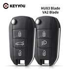 Чехол для автомобильного ключа KEYYOU HU83VA2 с 3 кнопками для Peugeot 508 208 2008 308 3008 5008 Citroen C3 C4 C4L Elysee