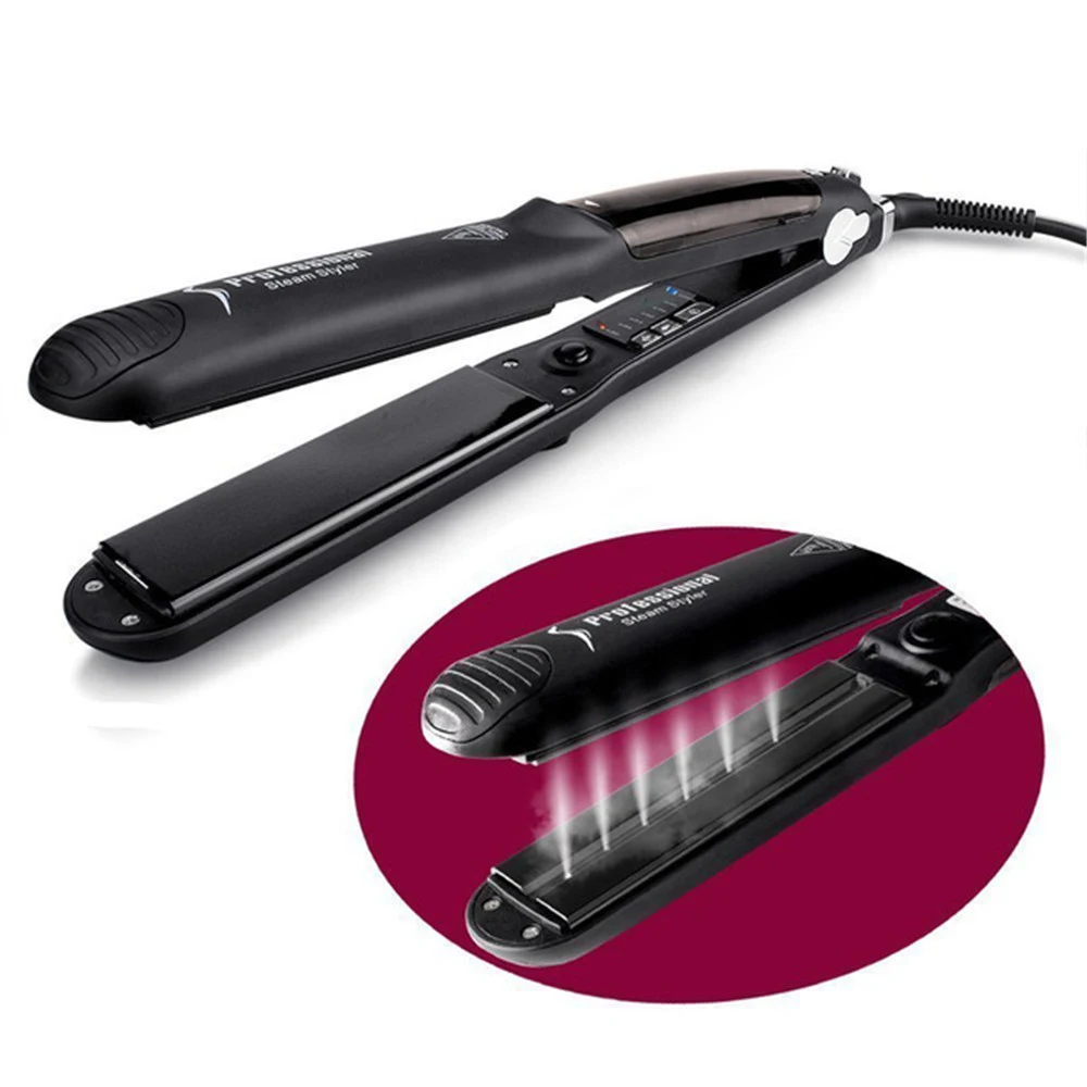 

Steam Function Flat Iron Tourmaline Ceramic Vapor Professional Hair Straightener with Argan Oil Infusion Straightening Irons